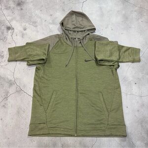 Nike Dri-FIT Full Zip Hoodie Olive Green Athletic Jacket